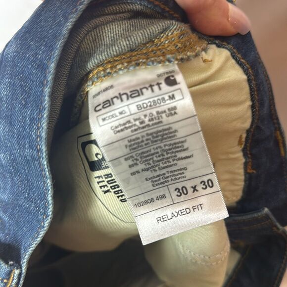 Carhartt Men's Relaxed Fit Utility Medium Dark Blue Jeans. Size 30X30. - Picture 14 of 16